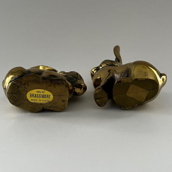 Vintage Brass Bunny Rabbit Figurines - Set of 2 - Picture 6 of 9